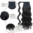 thumbnail image 5 of SEGO Clip in Ponytail Hai Extensions Ponytail Wrap on Heat Resistant Curly Wave Synthetic Hairpiece for Women 24" Medium Brown, 5 of 9