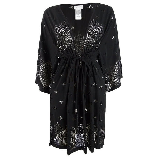 Dotti Dotti Women's Plus Santorini Tile Kimono Swim CoverUp (1X