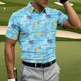 thumbnail image 4 of COSFO Men Polo Shirts Short Sleeve Mesh Hawaiian Performance Shirt Collared Summer Quick Dry Slim Fit Pullover Tops, 4 of 6