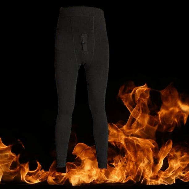 Pantalones termicos para hombre medias comodas y calidas de invierno elasticas pantalon base termica polainas con forro Negro Salvador Pantalones termicos para hombre Walmart en linea