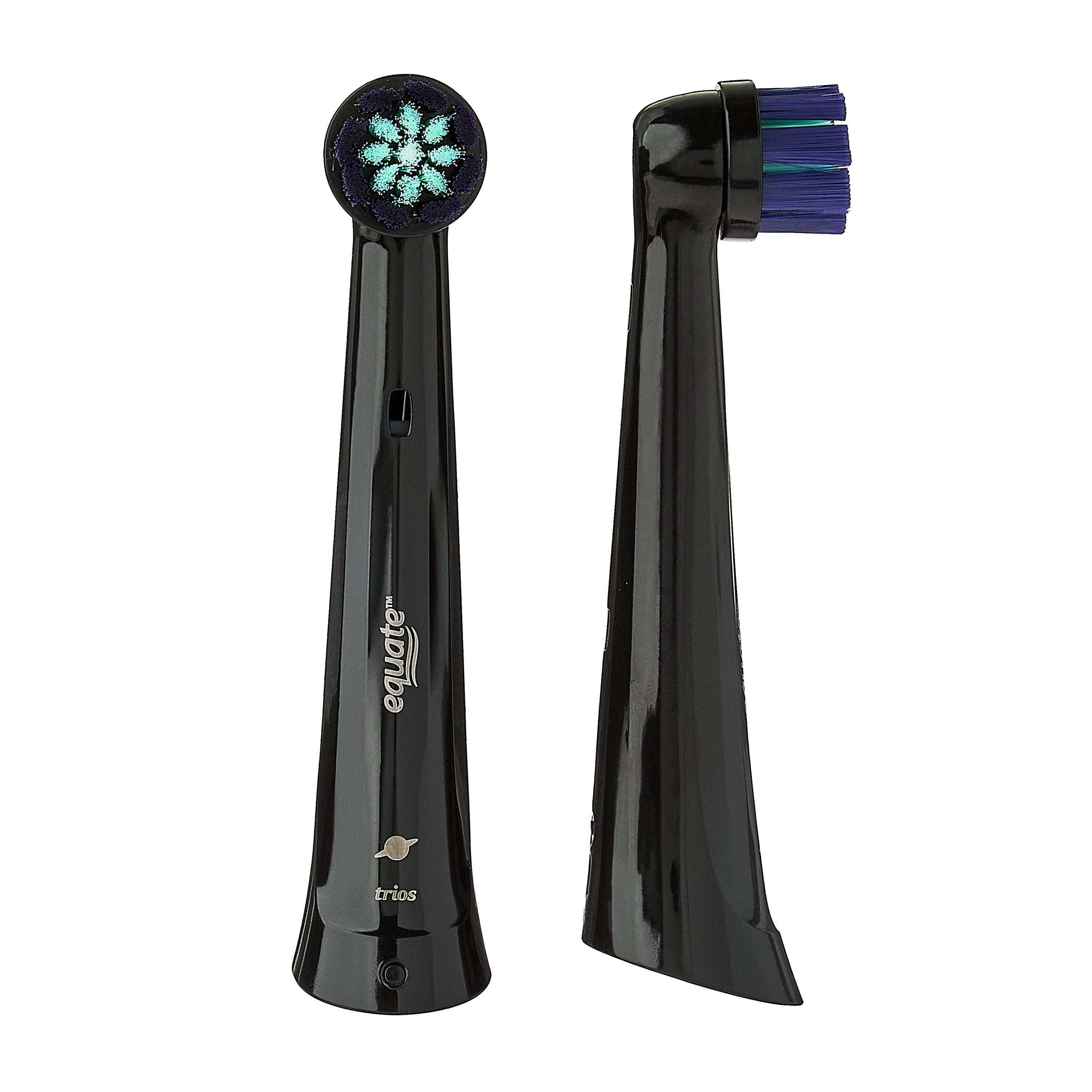 Equate Trios Premium Clean Replacement Heads for Oral-B iO Electric Toothbrushes, Black, 2 Count