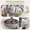 thumbnail image 5 of Globlazer 74" Symmetrical Cat Tree, Multi-Level Large Cat Tower with Scratching Post & Condo for Indoor Cats, Light Grey, 5 of 7