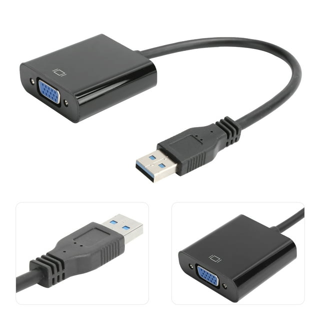 USB USB 3.0 A Cable de adaptador VGA 1920x1080 Audio Video Converter 5.0Gbps para 7/8/10