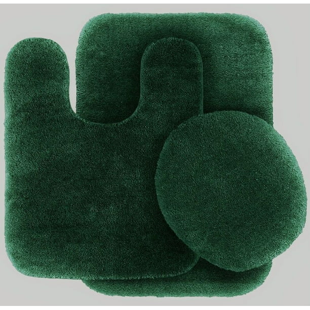 hunter green bath rug set