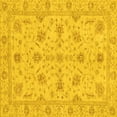 thumbnail image 1 of Ahgly Company Indoor Square Oriental Yellow Traditional Area Rugs, 3' Square, 1 of 4