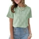 thumbnail image 1 of Top Dokotoo para mujer, estilo primaveral, bordado con ojales, talla M, color verde, 1 of 3