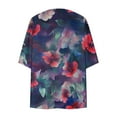 thumbnail image 5 of JURANMO Womens Sheer Jackets Over Dress Coverups Swimsuits Summer Light Weight Chiffon Cardigans Floral Print 3/4 Sleeve Kimono Cardigan Cover Up Tops Black L Prime Today, 5 of 6
