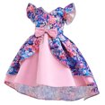 thumbnail image 5 of Summer Savings Clearance! Edvintorg lovely little girls dress Toddler Girls Net Yarn Flowers Print Bow Ruffles Birthday Party Gown Long Dresses vestido infantil, 5 of 6