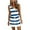 2-Blue, variant on Idoravan Summer Dresses for Women Clearance Women Casual V-Neck Sleeveless Bandage Stripe Printing Loose Vest Sling Dress