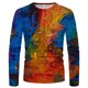 thumbnail image 4 of Camisetas Honeeladyy de manga raglán para hombre, camiseta holgada de cuello redondo con estampado 3D de manga larga para hombre, 4 of 5