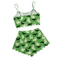 thumbnail image 4 of Bjutir Halloween Short Set For Women Sleeveless Tank Top And Shorts Set Casual Halloween Print 2 Pieces Set Pajamas Set Green, 4 of 4