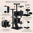 thumbnail image 4 of CL.HPAHKL 54in Cat Tree Tower, Multi-Level Cat Tower Furniture Activity Center with Platform Scratching Posts Stand House Condo and Toy, Cat Condos for Indoor Cats Kitten Activity Relaxing, Dark Gray, 4 of 7