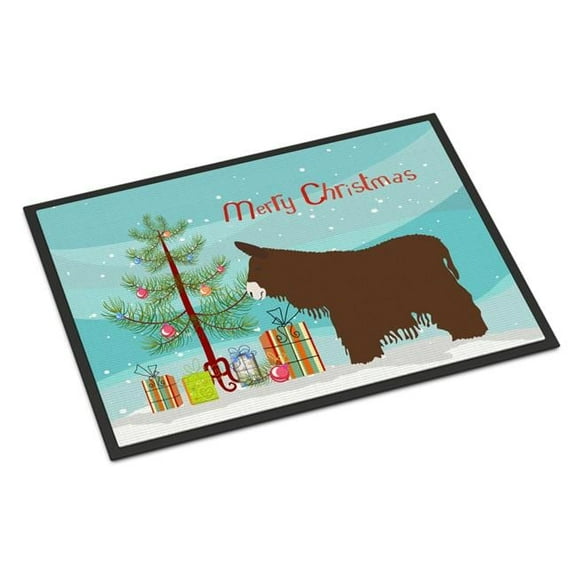Poitou Poiteuin Donkey Christmas Indoor or Outdoor Mat - 24 x 36 in.
