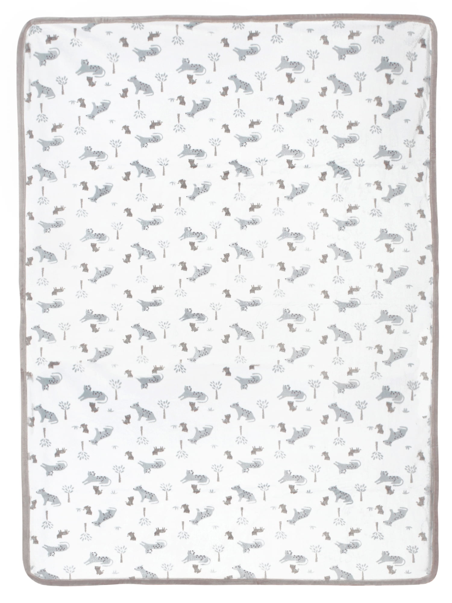 Modern Moments by Gerber Baby & Toddler Boys Reversible Plush Blanket, Gray Safari