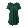 thumbnail image 2 of Womens Nightgowns Sexy V Neck Sleepwear Short Sleeve Nightshirt Loose Pajama Dress Short Nightdress for Women(XL Green), 2 of 9