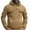 Khaki, variant on ZCFZJW Men's Cargo Hoodies Quarter Button up Fleece Lined Drawstring Pullover Sweatshirts Tactical Pullover Casual Gym Athletic Loose Hooded Outwear Coat with Multi-Pockets Black XL