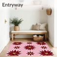 thumbnail image 3 of ODIKA 3'x5' Machine Washable Non-Slip Area Rug, Poinsettia Burst Traditional Floral Xmas High Traffic Rug with Pad, Pink, 627590, 3 of 8