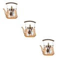 thumbnail image 1 of maskred Copper Handle Glass Teapot 33 oz Brewing Flowering Tea at Home Type1 3Set, 1 of 1