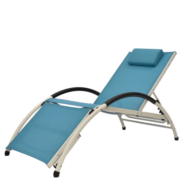Vivere Aluminum Dockside Sun Lounger with Pillow - Turquoise