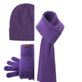 thumbnail image 1 of 2025 Solid Color Scarf Wool Gloves Hat Three-Piece Set Warm Knitted Accessories Suit, 1 of 2