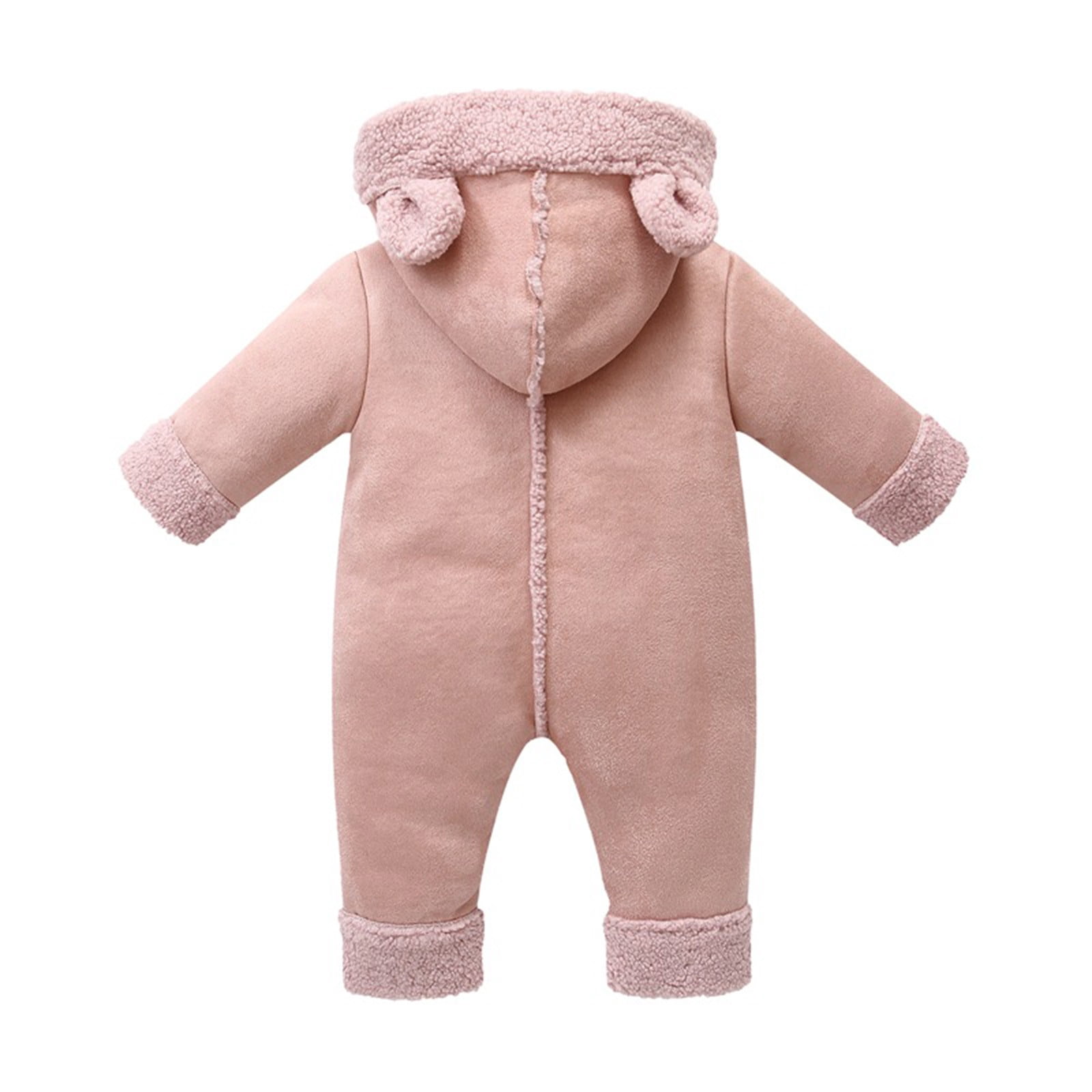 FYDUU Newborn Baby Jumpsuit Hooded Fleece Rompers Infant Boys Girls Long Sleeve Zipper Hooded Romper Newborn Fleece Jumpsuit Onesies Comfy Onesies 6-12 Months