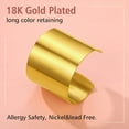 thumbnail image 4 of FindChic Wide Cuff Bracelet for Women Gold Plated Stainless Steel Chunky Statement Open Bangles Friendship Bracelets for Her, 4 of 8
