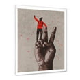 thumbnail image 2 of Designart 'Man With Arm Raised On Victory Sign' Modern Framed Art Print, 2 of 4