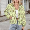 thumbnail image 3 of Jackets for Women Winter Coat Jackets Flannel Stand Collar Jacket(Mushroom Bandanas,Size:S-4XL), 3 of 7