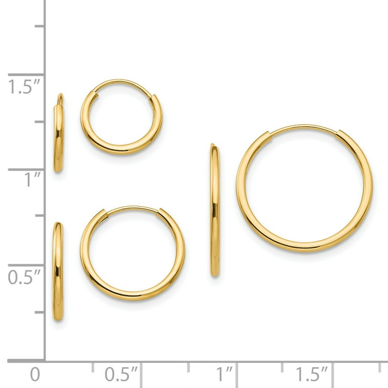 Finest Gold 1 mm 14K Yellow Gold Madi K Polished Endless Hoop