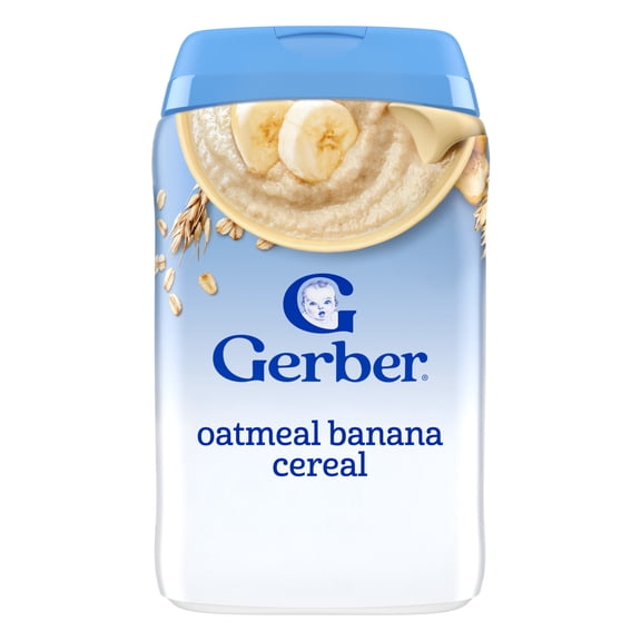 Gerber Stage 2 Baby Food, Oatmeal Banana Cereal, Baby Oatmeal Cereal 8 oz