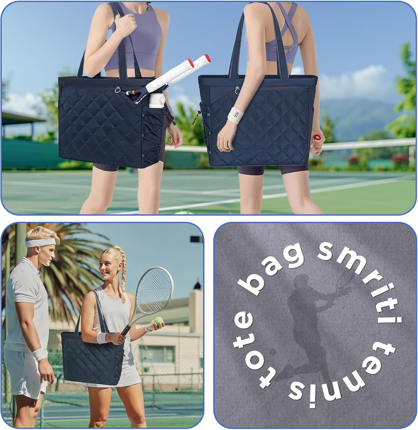 Womens Tennis Bag with Shoe Compartment, Convertible Strap and Hidden Fence Hook – Stylish Tennis Racket Bags for Women and Practical Tennis Bags for Women