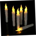 thumbnail image 3 of WEUVEB 6Ud Velas LED Beige Sin Llama Y Sin Humo Con Delgado Y De Gotas, 3 of 8