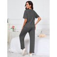 thumbnail image 7 of Chiclily Women's Loungewear Sets 2 Piece Pajama Sets Matching Outfits T-shirt Long Pants Lounge Set Sweatsuits, Dark Gray Small, 7 of 7