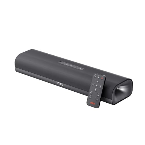 OXS Thunder Lite Barra de Sonido para Juegos de PC, Barras de Sonido para TV con Sonido Envolvente Virtual, 2 Controladores de Rango Completo, Tubo de Graves, Diseño Compacto, Compatible con HDMI/AUX/