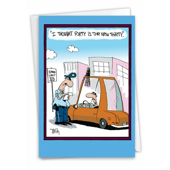 NobleWorks Funny 40th Milestone Birthday Greeting Card with 5 x 7 Inch Envelope (1 Card) Bday 40 Is New 30 7682