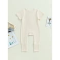thumbnail image 4 of Bagilaanoe Newborn Baby Girl Boys Summer Jumpsuit Long Sleeve Bodysuit 3M 6M 12M 18M Infant Footless One Piece Romper, 4 of 8