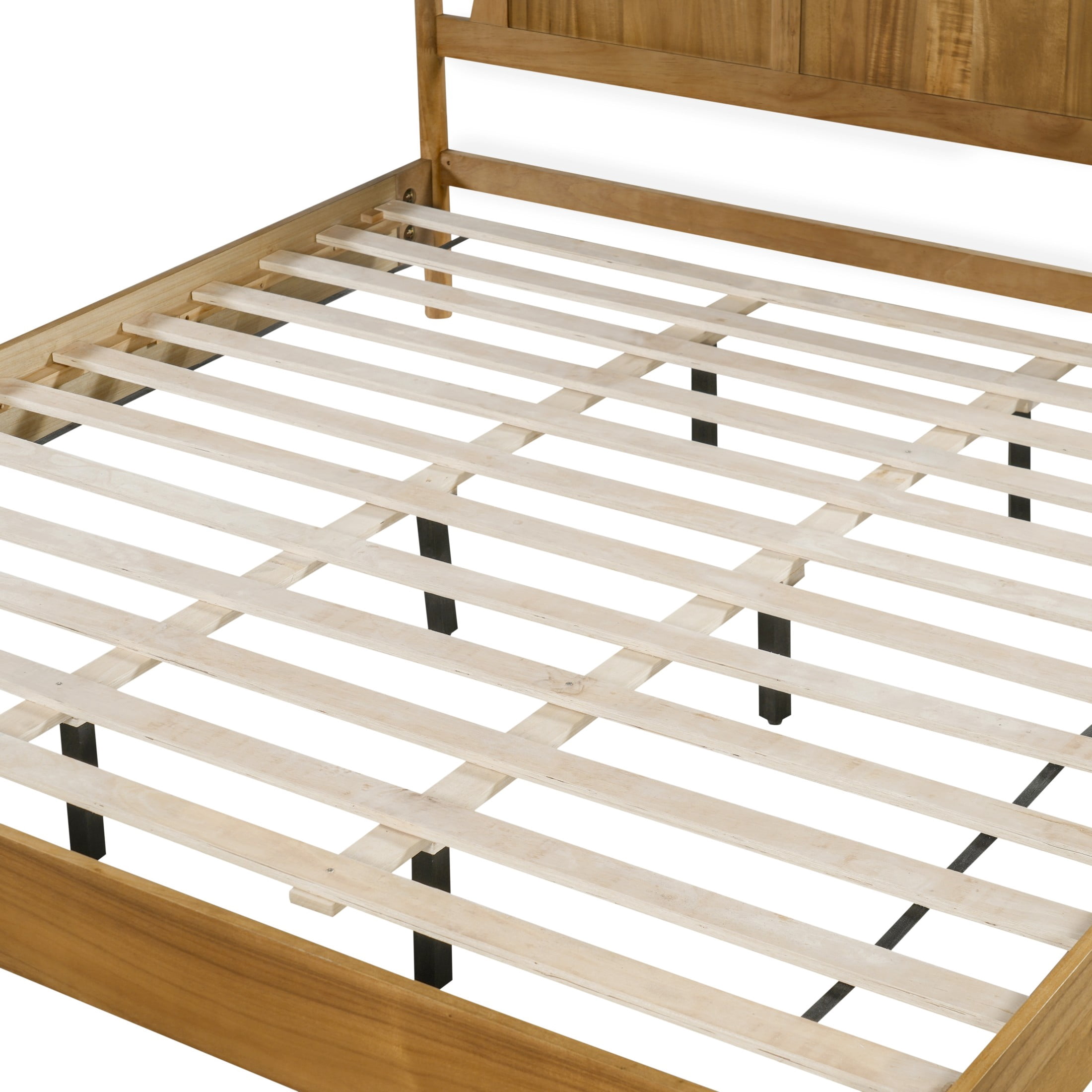 Christopher Knight Home Vintage King Solid Wood Platform Bed Frame, Curved Headboard, Natural