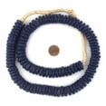 thumbnail image 2 of The Bead Chest Cobalt Blue Ashanti Glass Disk Beads (18mm), 2 of 4