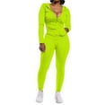 thumbnail image 2 of Winter Women's Solid Color Fashionable Sports Suit Two Piece Set Comfortable Stretchy Trousers Outfit Casual Workout Gym Wear, 2 of 2
