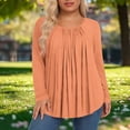 thumbnail image 2 of BXSRUTA Women's Plus Size Long Sleeve Tops Casual Gradient Print Blouses Ruffle Shirt, 2 of 7