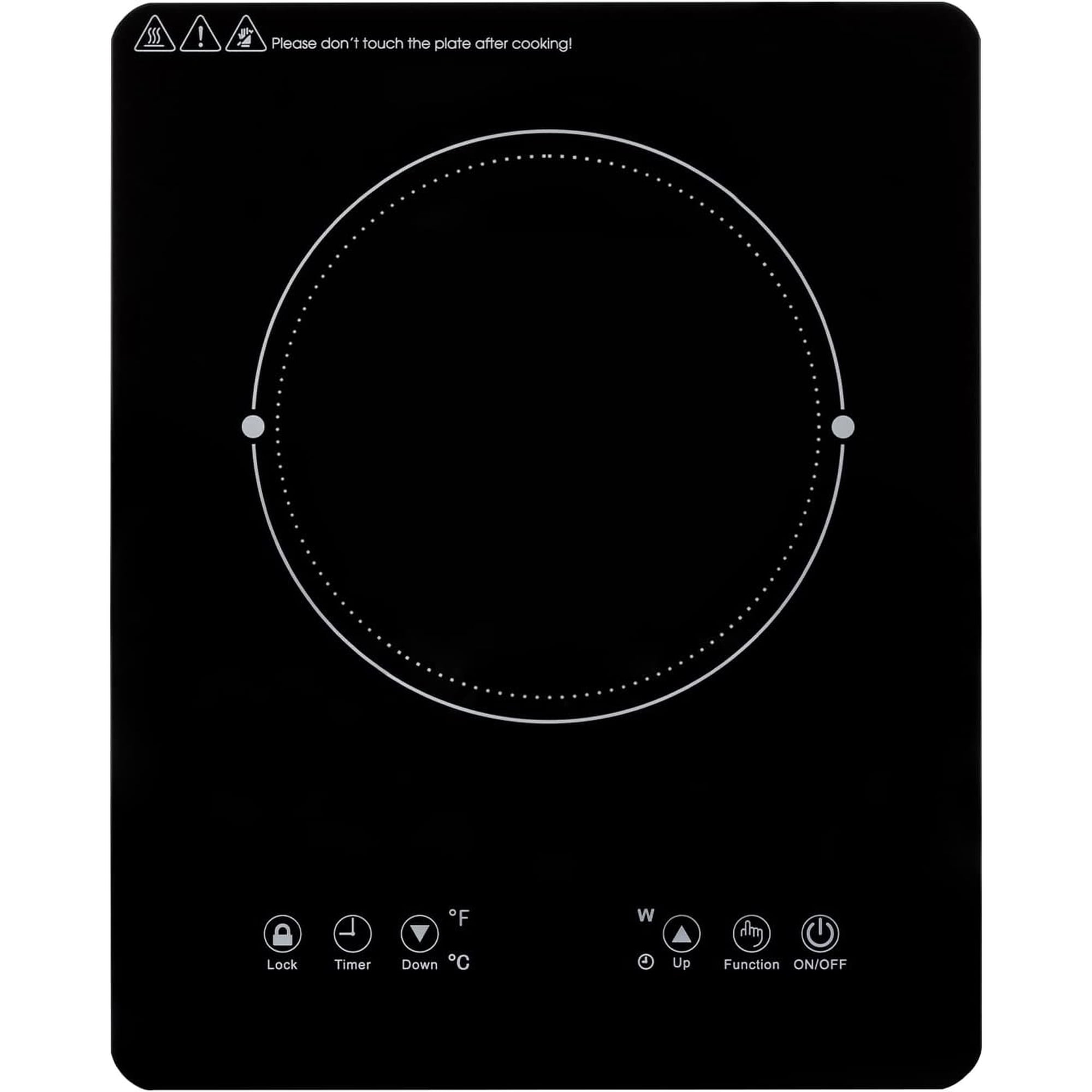 Digital Induction Cooktop,1800W 110V Single Burner Electric Stove, Countertop Burner with , Induction Cooker Vitro Ceramic Glass Black Surface for Cast Iron Pan(1800W,Single)