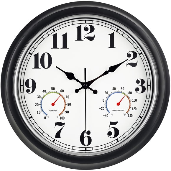 Reloj de pared 45MinSt Vintage de 33 cm con termómetro higrómetro