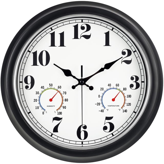 Reloj de pared 45MinSt Vintage de 33 cm con termómetro higrómetro