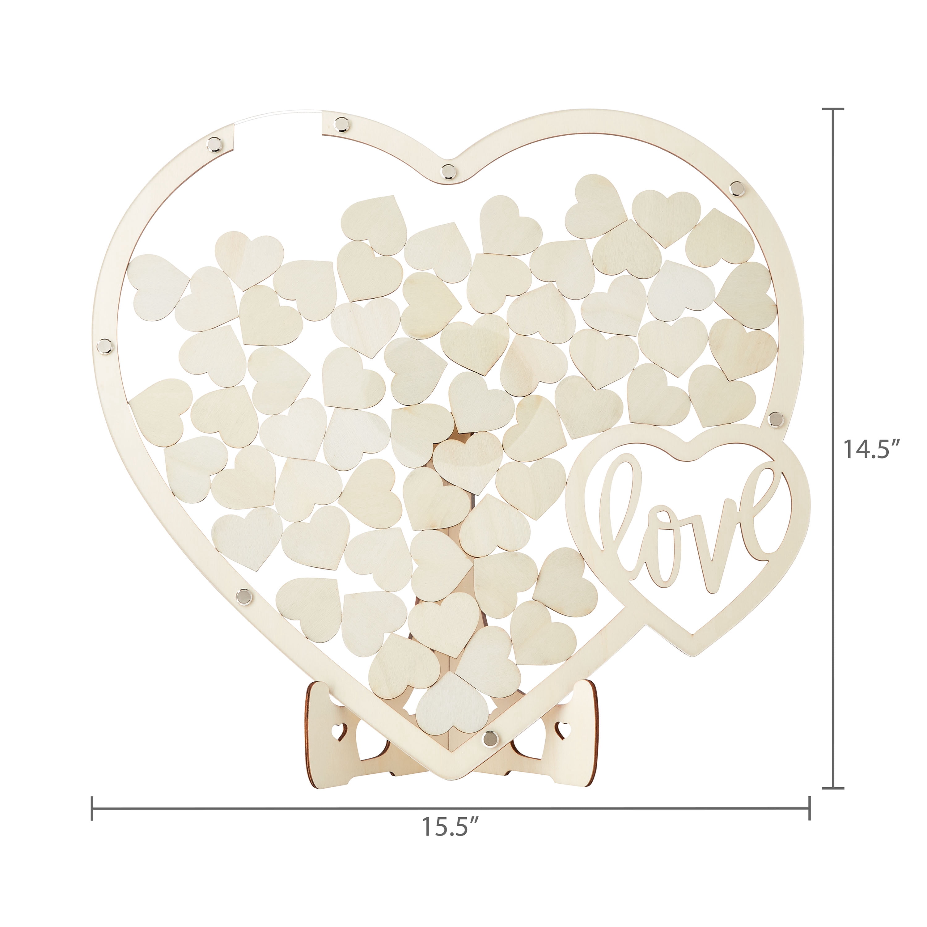 Wooden Heart Drop Box Guest Book, 15.75