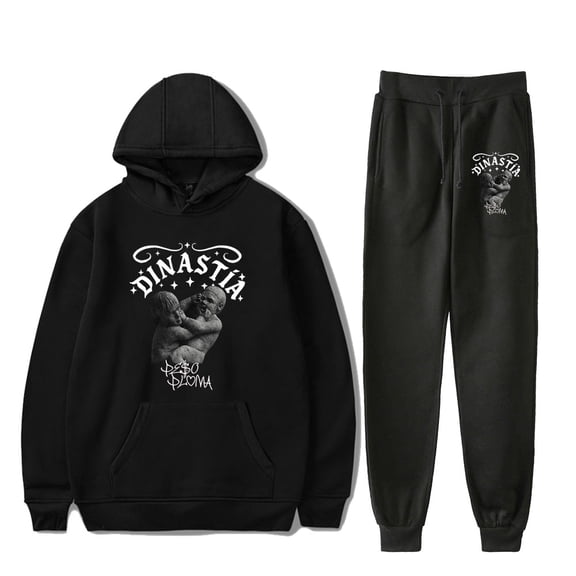 Peso Pluma DINASTÍA Album Merch Print Hoodie Jogger Set – Unisex 2-Piece Fashion Pullover Sweatshirt & Pants for Music Fans Support