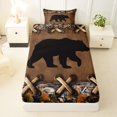 thumbnail image 3 of Castle Fairy Rustic Black Bear Twin Sheets 3pcs,Camo Autumn Leaves Bedding,Brown Khaki Black,1 Fitted Sheet, 1 Flat Sheet and 1 Pillowcase, 3 of 6