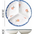 thumbnail image 2 of fuzhong-1 PCS Ceramic Portion Control Plate Divided Plate Dessert Dish Salad Plate Dinner Plate-8 Inch-Flower, 2 of 4