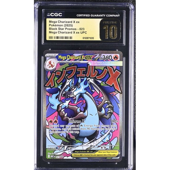 Collectible Graded CGC 10 2025 Pokemon Black Star Promos Mega Charizard X ex UPC English #023 Trading Card