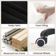 thumbnail image 4 of Cozy Teddy Desk Chair with Wheels, SESSLIFE Black Home Office Chair with High Back and Lumbar Pillow, Adjustable Swivel Computer Chair Home Office, Study, Vanity Room, Bedroom, 4 of 8