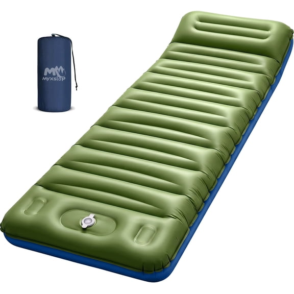 Camping Sleeping Pad – 5-Inch Thick Self-Inflating Mattress with Built-in Pump and Pillow, for Backpacking, Hiking, Traveling, and Tent Use